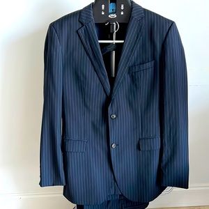 Hugo Boss blue pinstriped suit Large